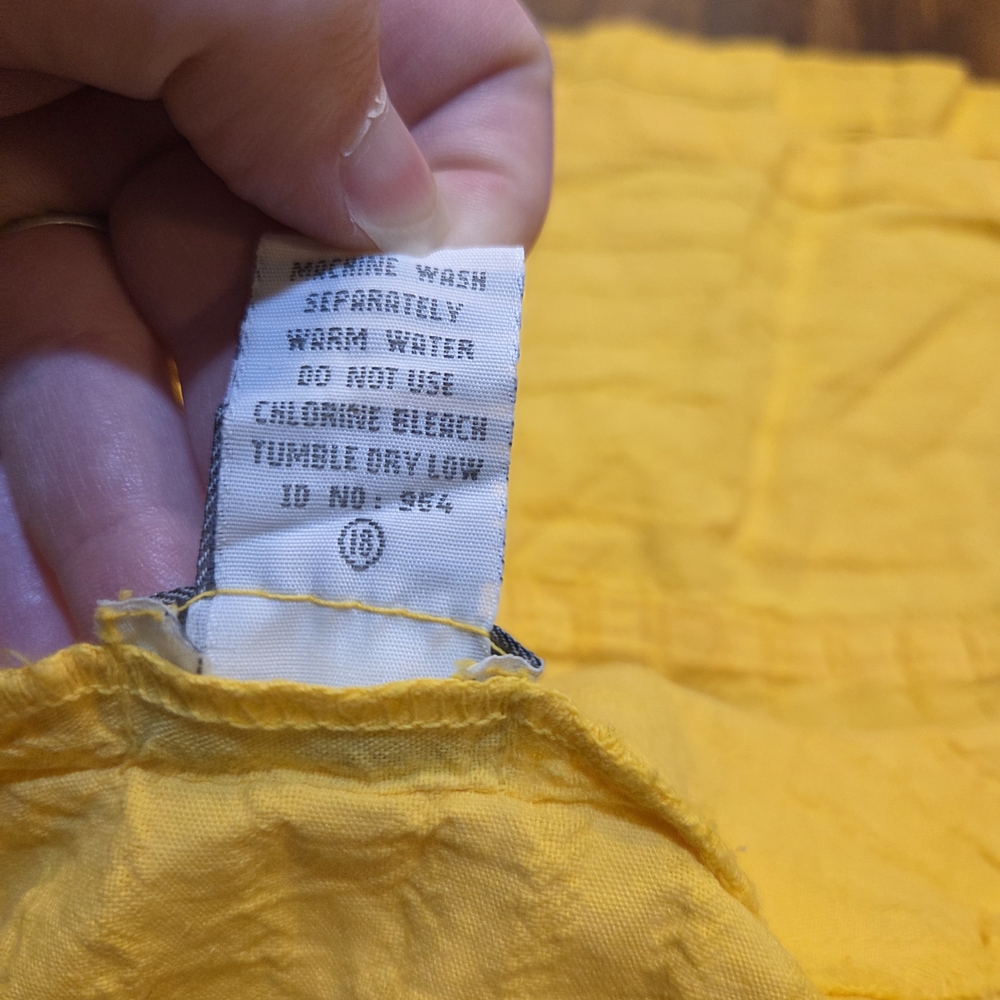 Vintage Gitano Womens Boxy Tank Top Shirt Hot Yellow 90s SZ L Cottegecore - Picture 8 of 8